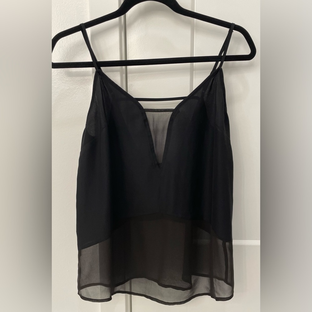 Silence + Noise Urban Outfitters Black Sheer Camisole Size M